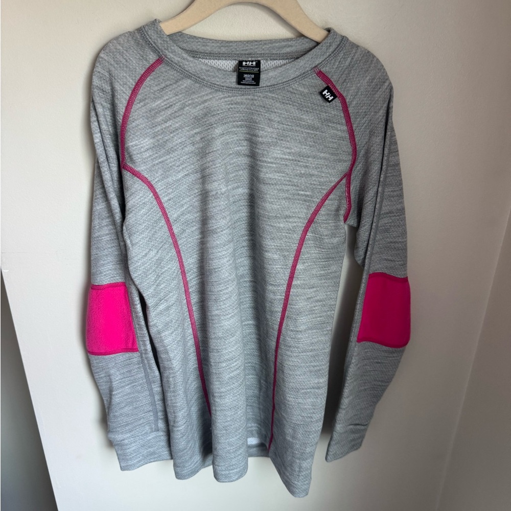 Helly Hansen Girls Pink/Gray Base Layer Long Sleeve Size 10